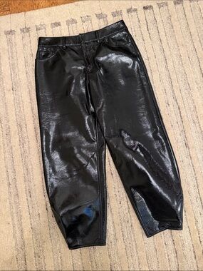Tibi Black Patent Brancusi Pants